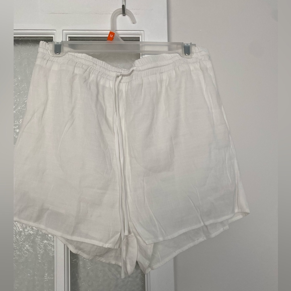 White Flowy Shorts